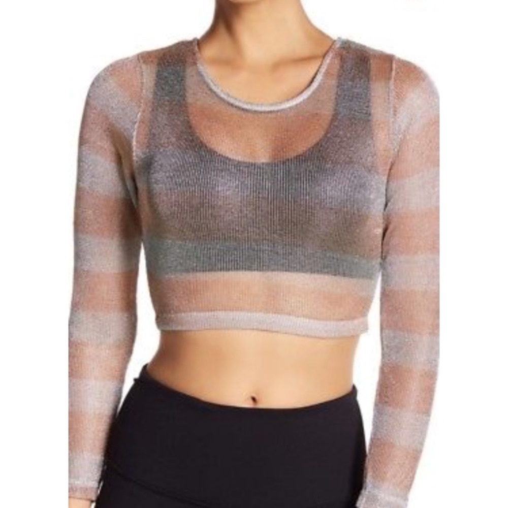 NWT SAM EDELMAN Metallic Crop Top Medium Rose Gold